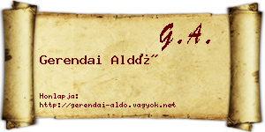Gerendai Aldó névjegykártya